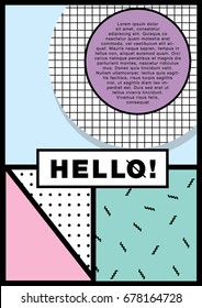 memphis background template vector/illustration