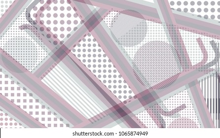 Memphis background. Trendy background with color lines and different elements for textile or wallpaper. Retro Pattern with Color Elements for your Design. Vector Texture.