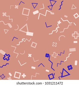 Memphis background.  Trendy background with different  color figures for mobile application or card. Abstract memphis background with geometric colorful figures for your design. Vector texture.
