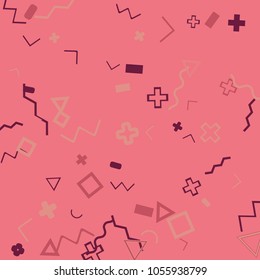 Memphis background.  Trendy background with different  color figures for mobile application or card. Abstract memphis background with geometric colorful figures for your design. Vector texture.