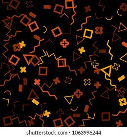 Memphis background.  Trendy background with different color figures for print or mobile application. Memphis background with figures of different forms and colors for your design. Vector texture.