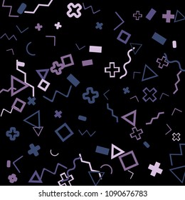 Memphis background.  Trendy background with different color figures for card or banner. Memphis background with figures of different forms and colors for your design. Vector texture.