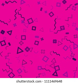 Memphis background.  Trendy background with different  color figures for card or banner. Abstract memphis background with geometric colorful figures for your design. Vector texture.