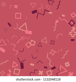 Memphis background.  Trendy background with different  color figures for mobile application or card. Abstract memphis background with geometric colorful figures for your design. Vector texture.