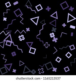 Memphis background.  Trendy background with different color figures for print or mobile application. Memphis background with figures of different forms and colors for your design. Vector texture.