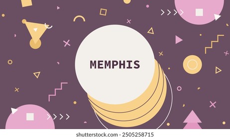Fondo de Memphis con varias Formas geométricas. Ilustración vectorial.