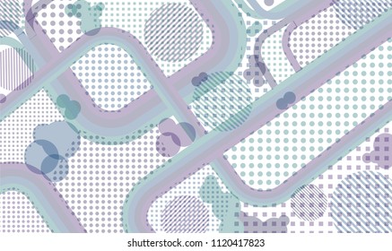 Memphis background. Vintage background with color lines and different elements for paper or print. Pop-Art Style. Vintage Background with Color Elements in Disco Style. Vector Texture.