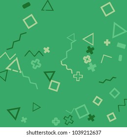 Memphis background.  Vintage background with different  color figures for poster or card. Abstract memphis background with geometric colorful figures for your design. Vector texture.
