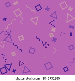 Memphis background.  Vintage background with different  color figures for mobile application or card. Abstract memphis background with geometric colorful figures for your design. Vector texture.