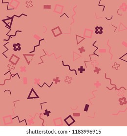 Memphis background.  Vintage background with different  color figures for mobile application or card. Abstract memphis background with geometric colorful figures for your design. Vector texture.