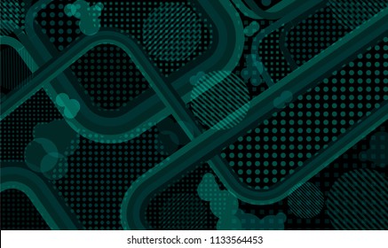 Memphis background. Vintage pattern with color strips and different elements for banner or mobile application. Pop-Art Style. Vintage Background with Color Elements in Disco Style. Vector Texture.