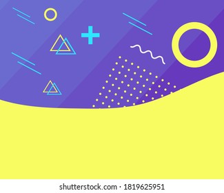 memphis background yellow blue white vector 