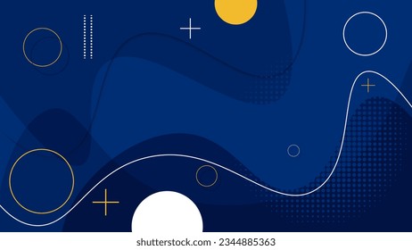 Memphis banner background design with geometric fluid and liquid shape and gradient color with design elements