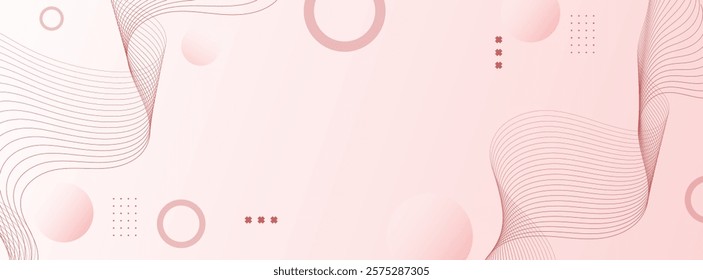 Memphis banner background.Soft colorf. Pink and white gradations. Line wave . Memphis.eps 10