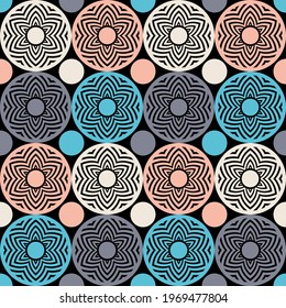 Memphis. A banner with a decorative geometric pattern. Square modules. Seamless background. Vector illustration for web design or print.