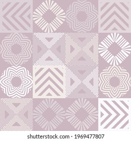 Memphis. A banner with a decorative geometric pattern. Square modules. Seamless background. Vector illustration for web design or print.