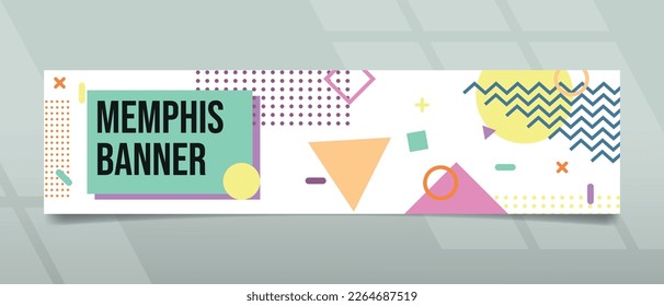 Memphis banner design with white background