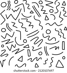 Memphis black and white pattern geometry