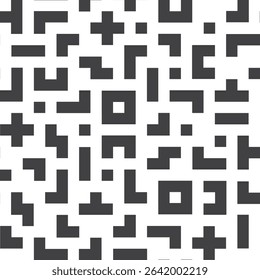 Memphis block line seamless pattern in transparent background