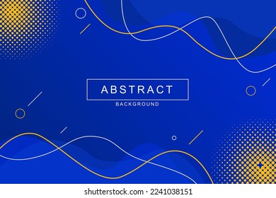 Memphis blue background with halftone and line elements