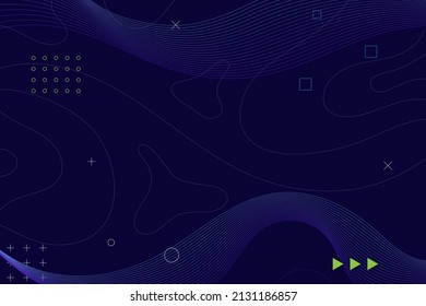 Memphis blue background with line elements