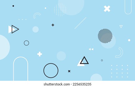 Fondo de formas geométricas azul Memphis. Ilustración del vector