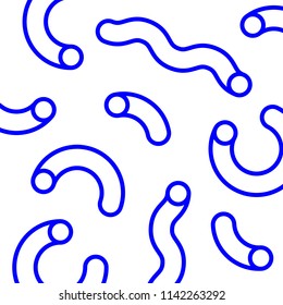 Memphis blue geometric shapes. Stylish isolated vector shapes.
