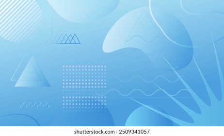 memphis blue gradient template vector background
