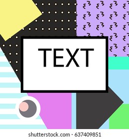Memphis cards with geometric elements. vector banners in trendy 80s-90s memphis style. Can be used in cover design, book design, advertising