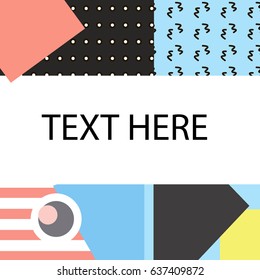Memphis cards with geometric elements. vector banners in trendy 80s-90s memphis style. Can be used in cover design, book design, advertising