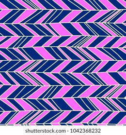 Memphis chevron seamless boho colorful hand drawn illustration vector. Trendy abstract geometric 70s, 80s, and 90s background.