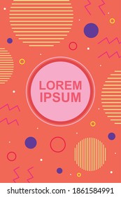 memphis colorful design with circular and geometric shapes, vector illustration