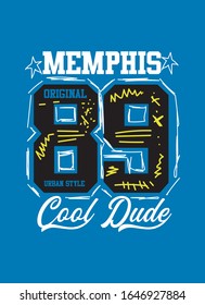memphis cool dude,t-shirt design fashion vector illustration