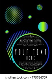 Memphis coverage design for your business. Template in A4.  Can be used for poster, brochure, magazine, card, book, flyer, banner, anniversary
 Trendy corporate style.