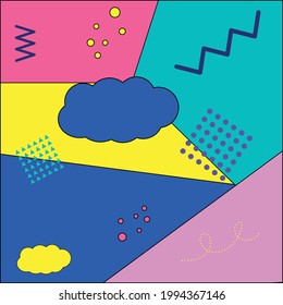 Memphis design. Abstract art background. Geometric background