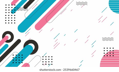 Fundo de design de Memphis. Resumo mênfis fundo. Elementos geométricos em fundo memphis com colorido 