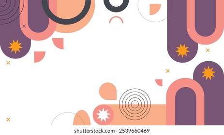 Memphis design background. Abstract memphis background. Geometric elements in memphis background with colorful 