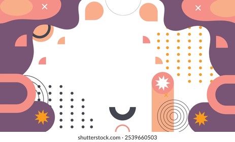 Memphis design background. Abstract memphis background. Geometric elements in memphis background with colorful 