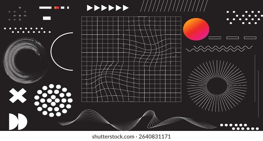 Memphis design background. Abstract memphis background. Geometric elements in memphis background