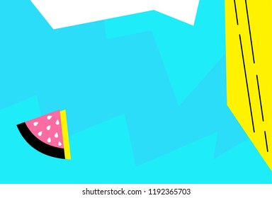 Memphis design background geometric .Abstract pop art line and dots color pattern background.Minimalistic vector liquid splash overlay geometric design with trendy 