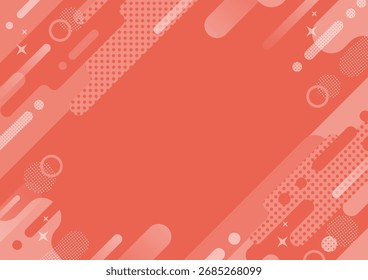 Fondo de diseño de Memphis Patrón Abstractas rojo naranja