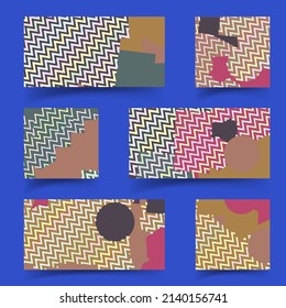 memphis design circles zig zag lines banner abstract geometric pattern decorative vector