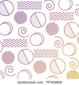 memphis design circles zig zag lines banner abstract geometric pattern decorative
