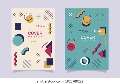 Memphis design cover collection. - Vector.