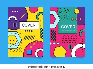 Memphis design cover collection . - Vector.