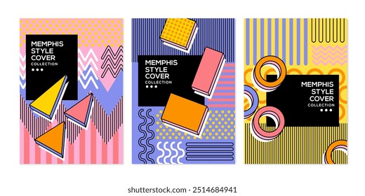 Memphis design cover collection vector design in eps 10