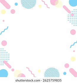 Memphis design cute square frame 2