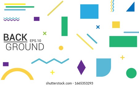 Memphis design element geometric shapes patterns trend, design and vintage geometric print illustration element.