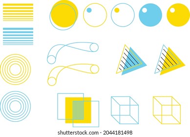 Memphis design. Element geometric design yellow and blue. For poster, magazine, web, or anything else