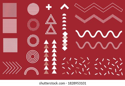 Memphis design elements abstract geometric
